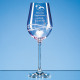 Picture of SINGLE PINK DIAMANTE WINE GLASS with Spiral Design Cutting