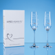 Picture of 2 DIAMANTE PETIT CHAMPAGNE FLUTES with Heart Design in an Attractive Gift Box