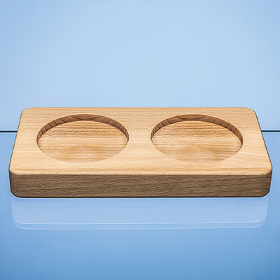 DOUBLE 80MM RECESS BEECH WOOD WOOD BASE - BASE ONLY.