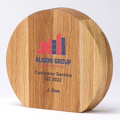 Picture of 22CM x 24,5CM x 3,5CM BEECH WOOD CIRCLE AWARD 