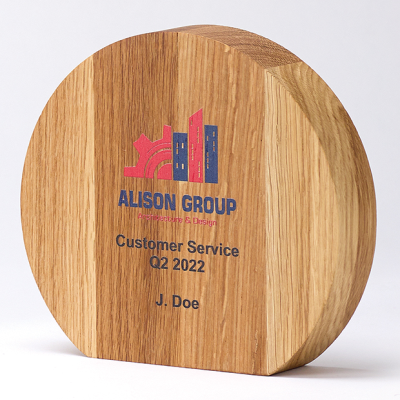 Picture of 22CM X 24,5CM X 3,5CM BEECH WOOD CIRCLE AWARD.