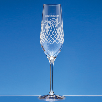 Picture of 150ML PANEL CHAMPAGNE FLUTE with Frost Cutting.