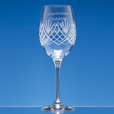 Picture of 375ML PANEL WHITE WINE GLASS with Frost Cutting
