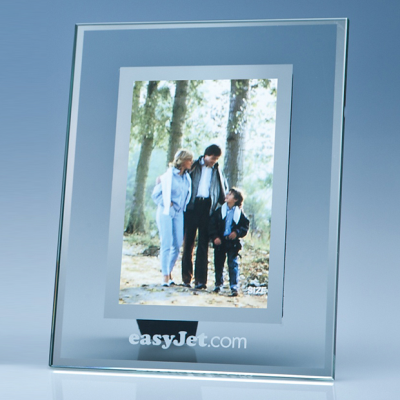 Picture of CLEAR TRANSPARENT GLASS FRAME with a Mirror Inlay for 4 Inch x 6 Inch Photo, V