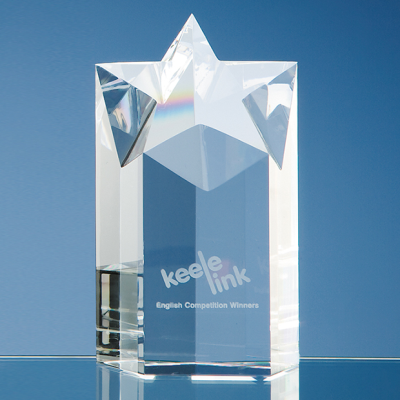 Picture of 15CM OPTICAL CRYSTAL STAR COLUMN AWARD.