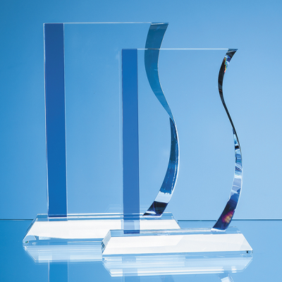 Picture of 23CM OPTICAL CRYSTAL BLUELINE WAVE AWARD