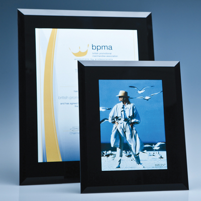 Picture of BLACK SURROUND GLASS FRAME FOR A4 PHOTO OR CERTIFICATE, H OR V.