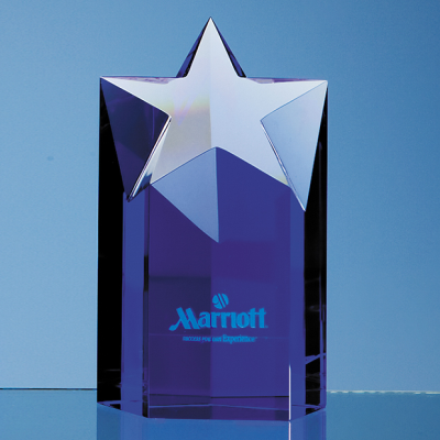 Picture of 15CM SAPPHIRE BLUE OPTIC STAR COLUMN AWARD