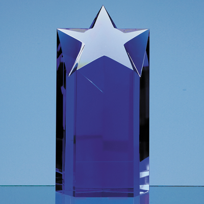 Picture of 18CM SAPPHIRE BLUE OPTIC STAR COLUMN AWARD