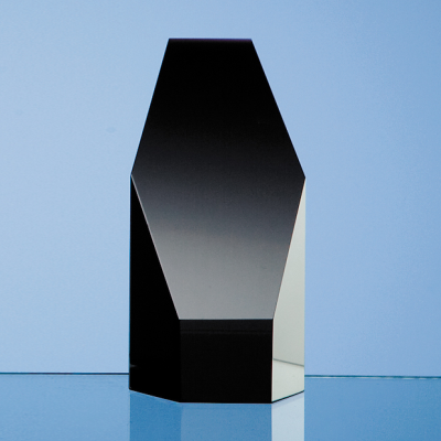Picture of ONYX BLACK OPTICAL GLASS HEXAGON AWARD.