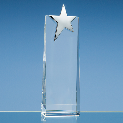 Picture of 22,5CM OPTICAL CRYSTAL RECTANGULAR with Silver Star