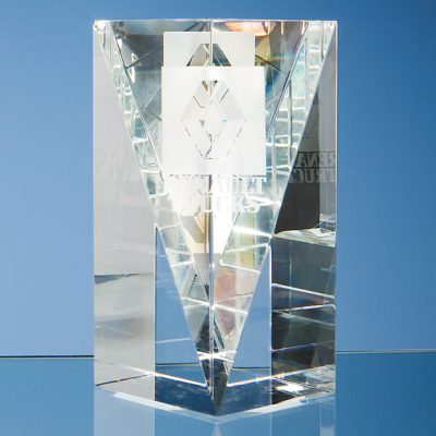 Picture of OPTICAL CRYSTAL GLASS FACET RECTANGULAR AWARD.