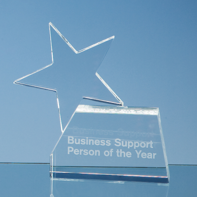 Picture of 14CM OPTICAL CRYSTAL SINGLE RISING STAR AWARD.