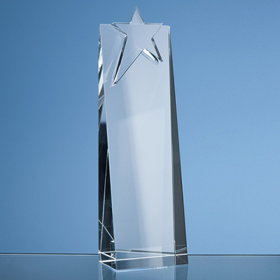 Picture of 24CM OPTICAL CRYSTAL STAR RECTANGULAR AWARD.