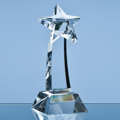 Picture of 25CM OPTICAL CRYSTAL MOUNTED SHOOTING STAR AWARD