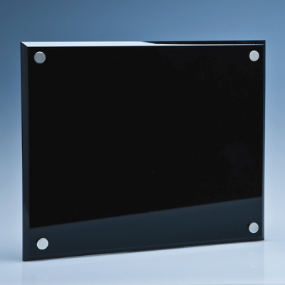 Picture of 25CM x 20CM ONYX BLACK WALL DISPLAY PLAQUE INC FIXING KIT.