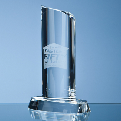 Picture of 20CM OPTICAL CRYSTAL OVAL COLUMN AWARD.