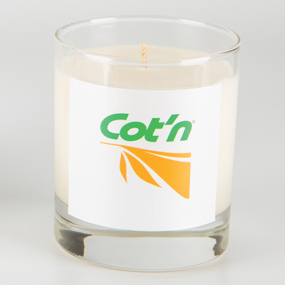 Picture of 240G CLEAR TRANSPARENT GLASS SCENTED CANDLE in a Printed Gift Box.