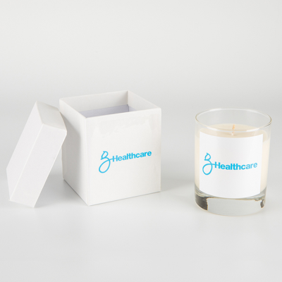 Picture of 240G CLEAR TRANSPARENT GLASS SCENTED CANDLE in a Lidded Gift Box.