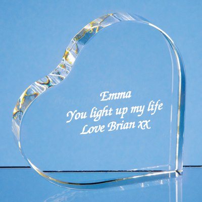 Picture of 10CM OPTICAL CRYSTAL STAND UP HEART