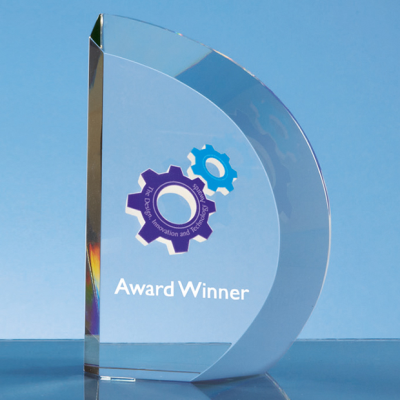 Picture of OPTICAL CRYSTAL GLASS FACET CURVE AWARD.