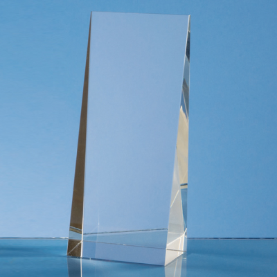 Picture of OPTICAL CRYSTAL WEDGE RECTANGULAR GLASS AWARD.