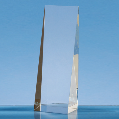 Picture of OPTICAL CRYSTAL WEDGE RECTANGULAR GLASS AWARD.
