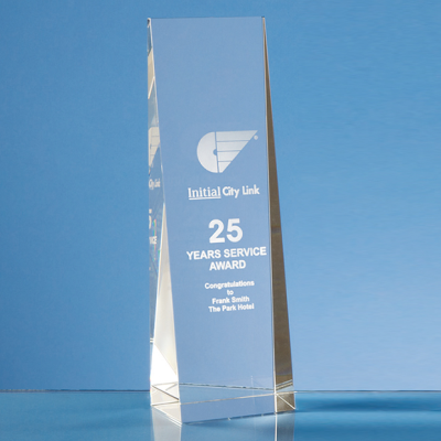 Picture of 22CM OPTICAL CRYSTAL WEDGE RECTANGULAR AWARD.
