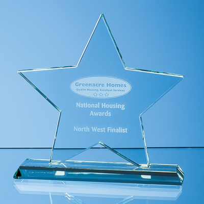 Picture of MOUNTED JADE GLASS STAR AWARD.