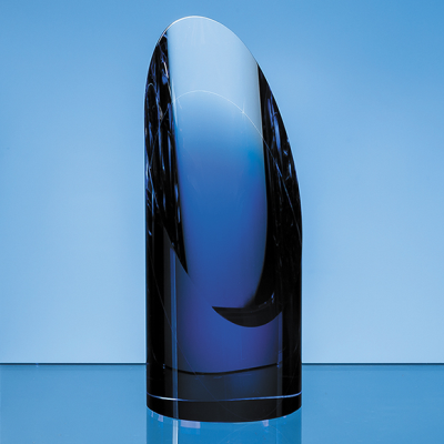Picture of CLEAR TRANSPARENT & SAPPHIRE BLUE OPTICAL CRYSTAL CYLINDER AWARD