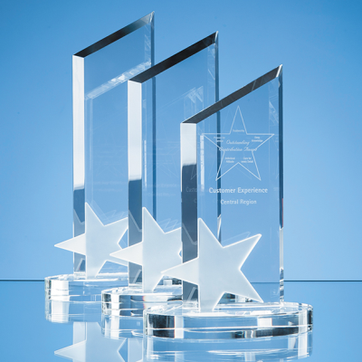 Picture of 30CM OPTICAL CRYSTAL PEAK with Frosted Star Award.