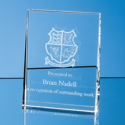 Picture of 12CM OPTICAL CRYSTAL VERTICAL WEDGE AWARD.