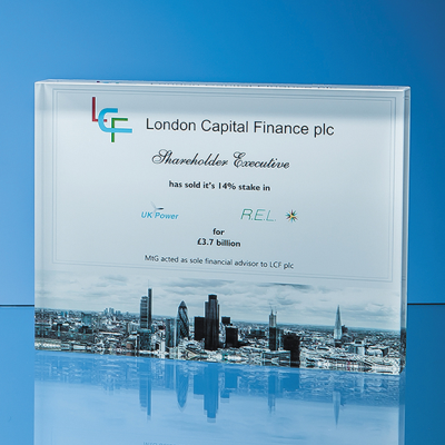 Picture of 15CM x 20CM OPTICAL CRYSTAL RECTANGULAR AWARD, H OR V