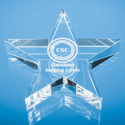 Picture of OPTICAL CRYSTAL STAR PAPERWEIGHT.