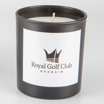 Picture of 240G BLACK GLASS SCENTED CANDLE in a Printed Gift Box
