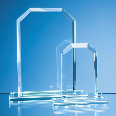 Picture of 25CM x 17CM x 12MM JADE GLASS BEVELLED EDGE HONOUR AWARD.