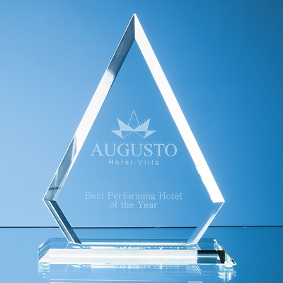 Picture of 19CM x 15CM x 12MM JADE GLASS BEVELLED EDGE DIAMOND AWARD.