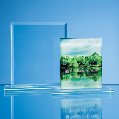 Picture of JADE GLASS BEVELLED EDGE RECTANGULAR AWARD