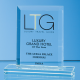 Picture of 20CM x 17,5CM x 12MM JADE GLASS BEVELLED EDGE RECTANGULAR AWARD