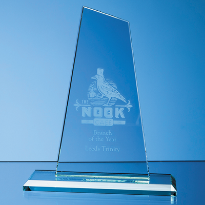 Picture of 20CM x 11CM x 12MM JADE GLASS MOUNTAIN AWARD.