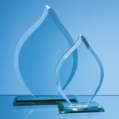 Picture of 16CM x 11CM x 12MM JADE GLASS FLAME AWARD