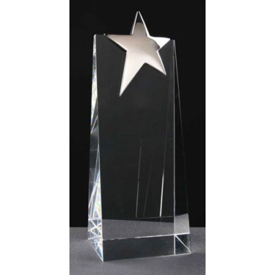 MEDIUM CRYSTAL WEDGE STAR 175MM HIGH in a Satin Lined Box