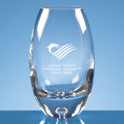 Picture of 15CM HANDMADE BARREL BUBBLE BASE VASE; SKILLET: INC; PRESENTATION BOX: PB55