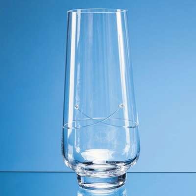 Picture of 26CM DIAMANTE TAPERED VASE WITH a KISS CUT DESIGN