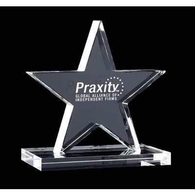 11CM OPTICAL CRYSTAL 5 POINTED STAR ON BASE AWARD