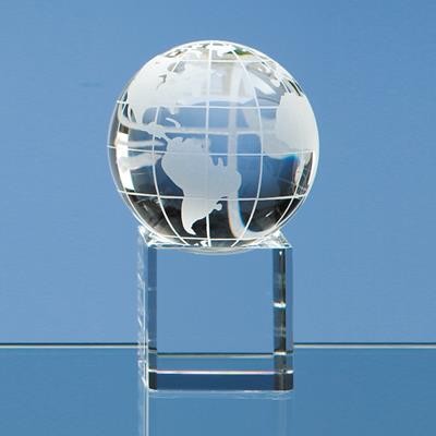 Picture of 6CM OPTICAL CRYSTAL GLOBE ON a CLEAR TRANSPARENT CRYSTAL BASE