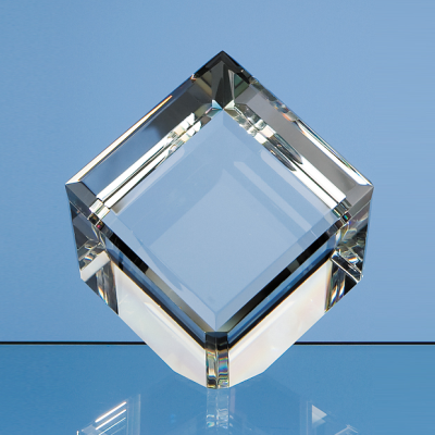 Picture of 8CM OPTICAL CRYSTAL BEVEL EDGED CUBE