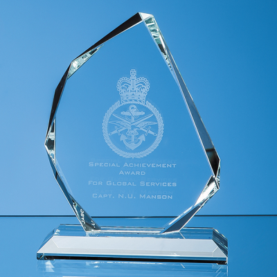 Picture of CLEAR TRANSPARENT GLASS FACETTED ICE PEAK AWARD
