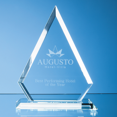 Picture of 19CM x 15CM x 12MM JADE GLASS BEVELLED EDGE DIAMOND AWARD; SKILLET: INC; PRESENTATION BOX: PB19