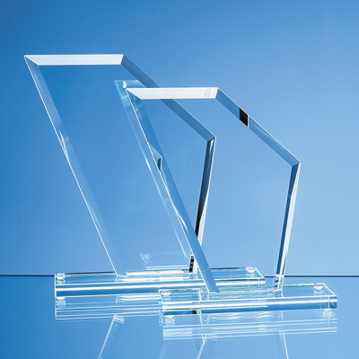 Picture of JADE GLASS BEVELLED EDGE WING AWARD